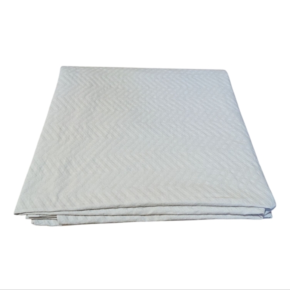 DOCOFIL Queen Duvet Portugal Cotton Matelasse Chevron Light Grey Preppy - Picture 1 of 5